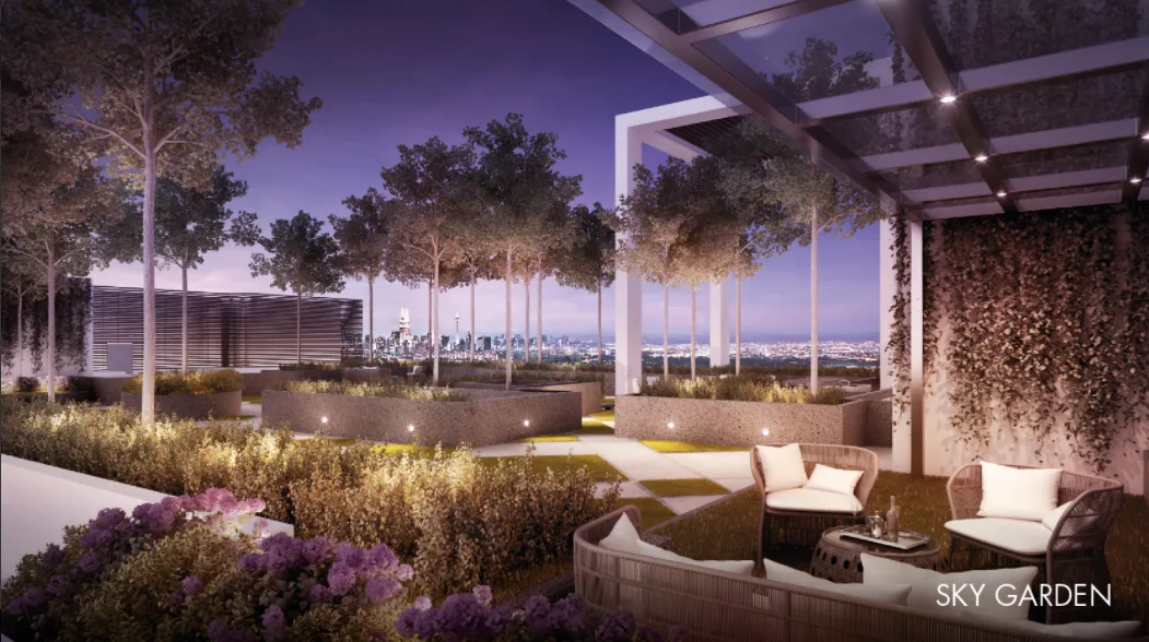 Akasa Cheras South Image shows the sky garden with seating area and city view. in Cheras, Freehold property development, render