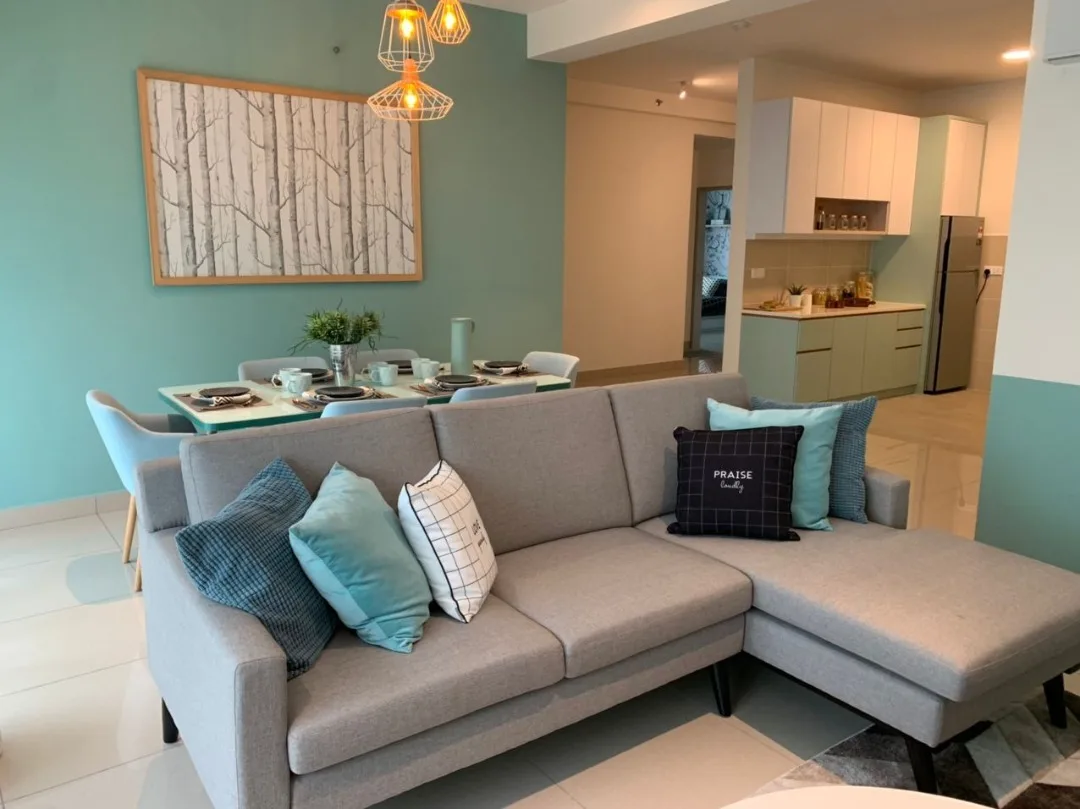 Alpinia Residence Living room and dining area with a view of the kitchen. in Nilai, Freehold property development, photo