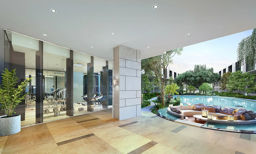 Alstonia Hilltop Homes @ Bukit Rahman Putra Image shows the gym and swimming pool area of the property development. in Shah Alam, Freehold property development, render