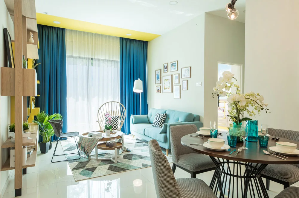 Alstonia Hilltop Homes @ Bukit Rahman Putra Image shows the interior of a living and dining area with a sofa, table, chairs, and decorations. in Shah Alam, Freehold property development, photo