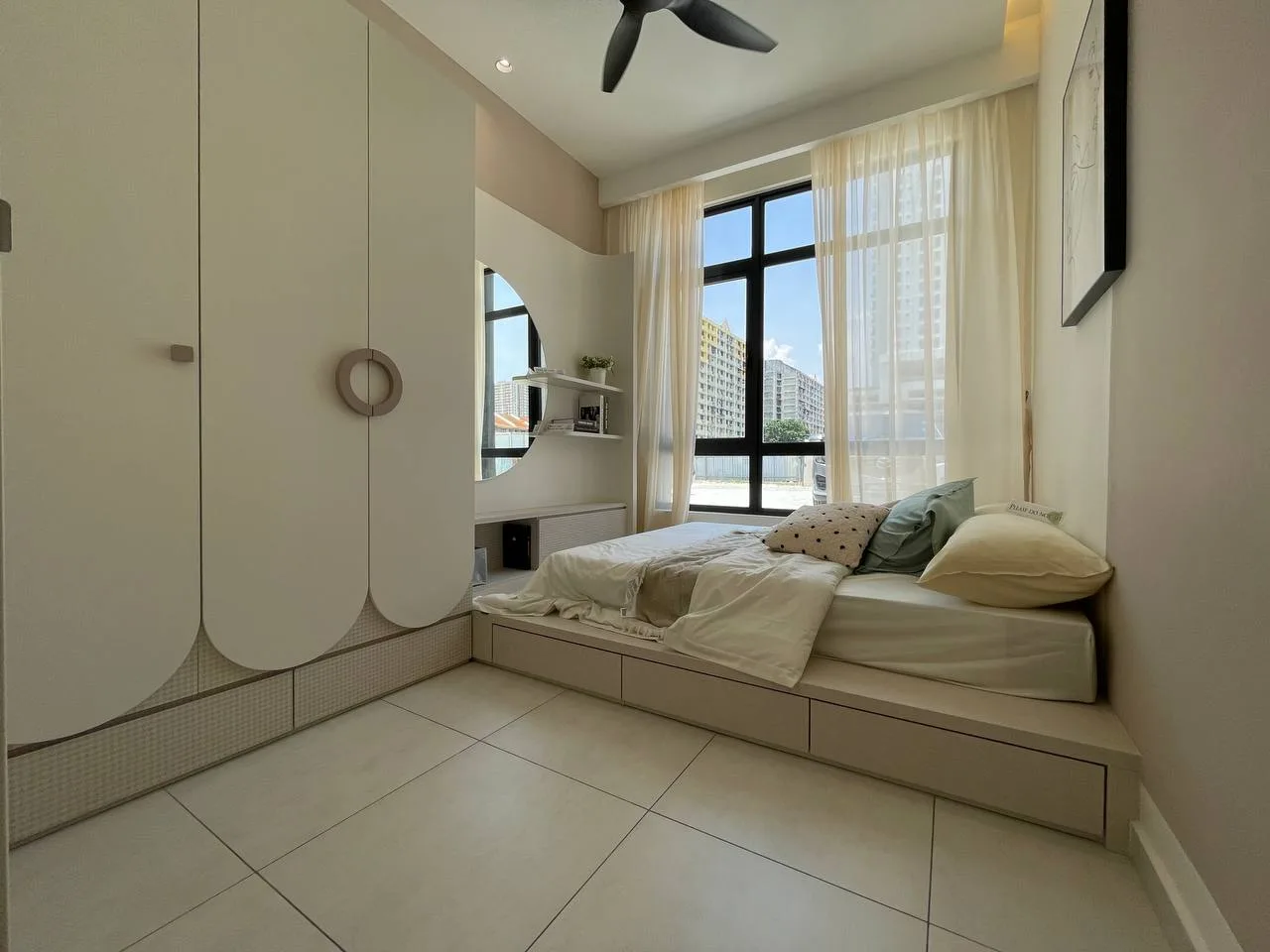 Alton Skyvillas Image shows a bedroom interior with a bed, wardrobe, and window. in Jelutong, Freehold property development, photo