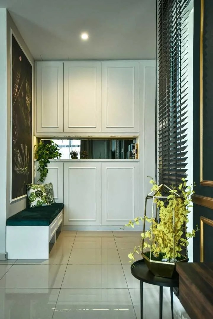 Dawn of A Legacy Interior of a unit showing a built-in cabinet with a bench seat and decorative items. in Johor Bahru, Freehold property development, photo