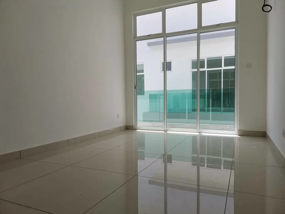 KSL Mutiara Bestari Taman Nusa Bestari Empty room with large sliding glass doors leading to a balcony or outdoor area. in Skudai, Freehold property development, photo